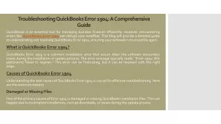 QuickBooks Error 1904: Easy Fixes for Installation Issues