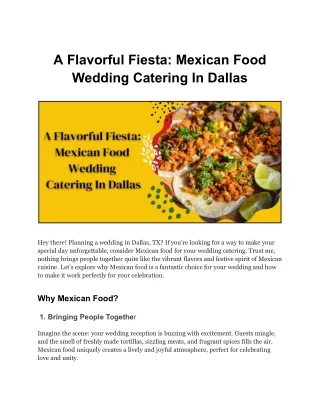 A Flavorful Fiesta_ Mexican Food Wedding Catering In Dallas