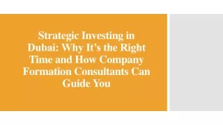 Why It’s the Right Time and How Company Formation Consultants Can Guide You