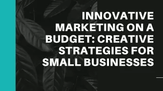 Innovative Marketing on a Budget Creative Strategies for Small Businesses