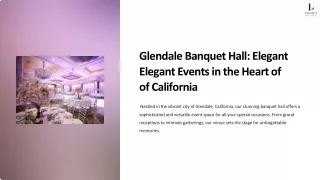 Ultimate Guide to Finding the Perfect Banquet Hall in Glendale, California