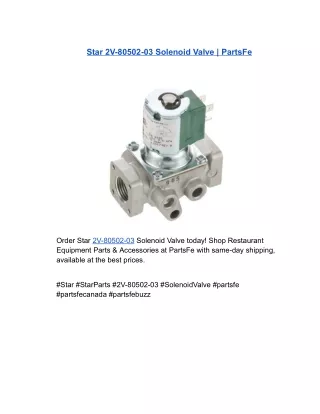 Star 2V-80502-03 Solenoid Valve | PartsFe