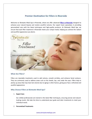 Premier Destination for Fillers in Riverside