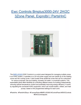 Ewc Controls Bmplus3000-24V 2H_2C 3Zone Panel, Expndbl _ PartsHnC