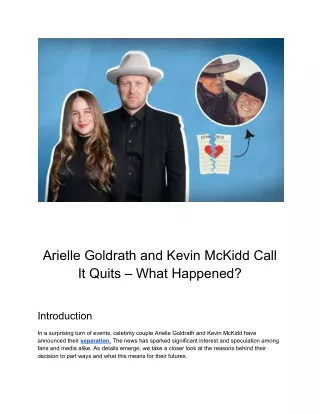 Arielle Goldrath and Kevin McKidd Call It Quits – What Happened