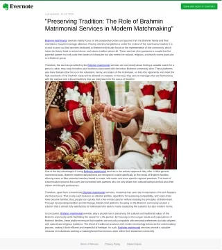 "Preserving Tradition: The Role of Brahmin Matrimonial Services in Modern Matchm