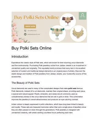 Buy Polki Sets Online