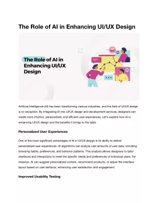 The Role of AI in Enhancing UI_UX Design