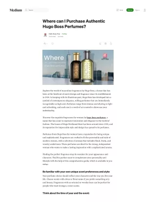 Where can I purchase authentic Hugo Boss perfumes?