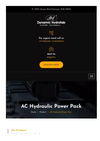 Choosing the Right Ac Hydraulic Power Pack for Your Needs