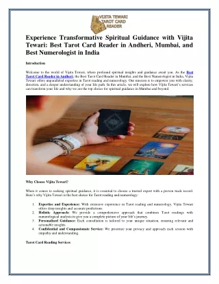 Best Tarot Card Reader and Numerologist in Mumbai