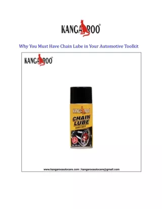 Why You Must Have Chain Lube in Your Automotive Toolkit