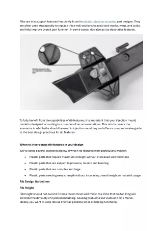 How to Design Ribs for Plastic Parts - HLH Rapid