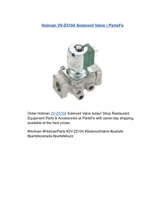 Holman 2V-Z5104 Solenoid Valve | PartsFe