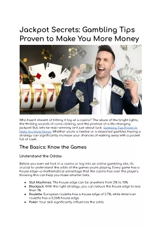 Jackpot Secrets_ Gambling Tips Proven to Make You More Money