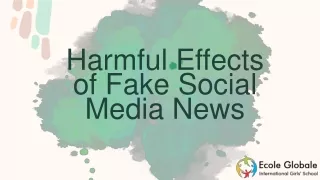 Harmful Effects of Fake Social Media News