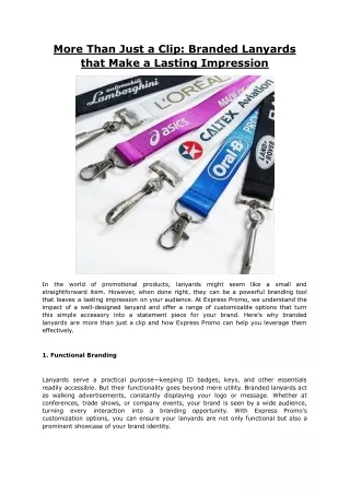 More Than Just a Clip: Branded Lanyards that Make a Lasting Impression