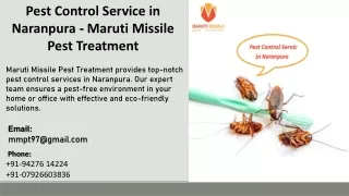 Pest Control Service in Naranpura - Maruti Missile Pest Treatment