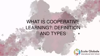WHAT IS COOPERATIVE LEARNING DEFINITION AND TYPES
