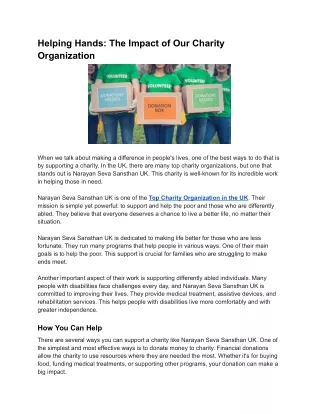 Helping Hands_ The Impact of Our Charity Organization