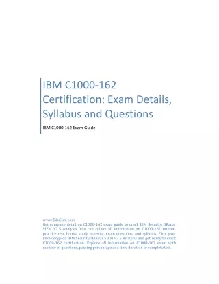 IBM C1000-162 Certification: Exam Details, Syllabus and Questions