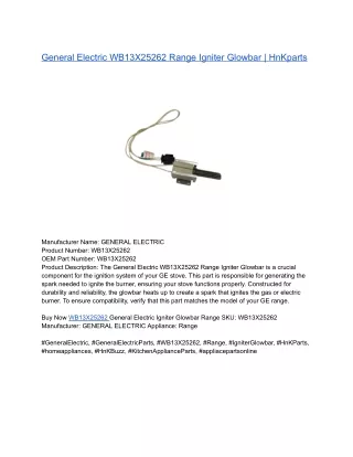General Electric WB13X25262 Range Igniter Glowbar _ HnKparts
