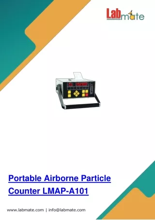 Portable Airborne Particle Counter Weight 2.6 kgs