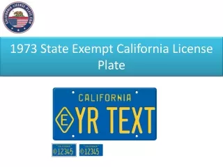 1973 State Exempt California License Plate