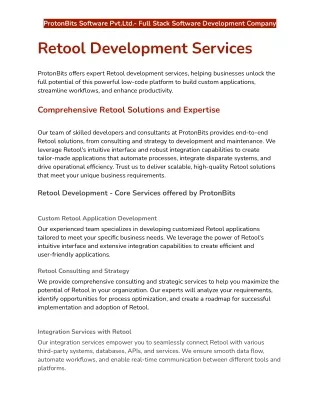 Retool Development Company | Retool Developers