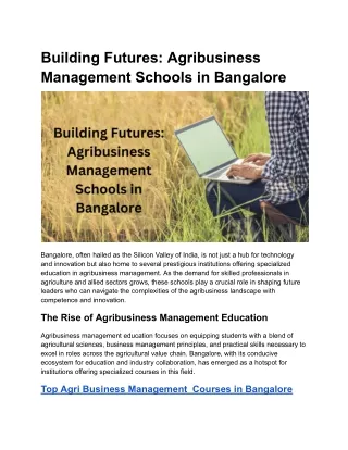 Building Futures_ Agribusiness Management Schools in Bangalore