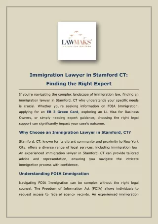 Immigration Lawyer in Stamford CT - LawMaks