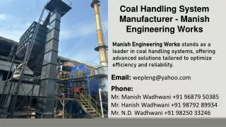 Best Coal Handling System Manufacturer - Manish Engineering Works