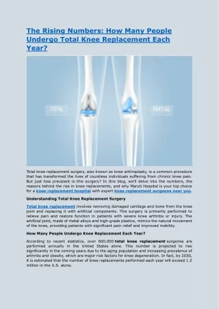 The Rising Numbers. How Many People Undergo Total Knee Replacement Each Year