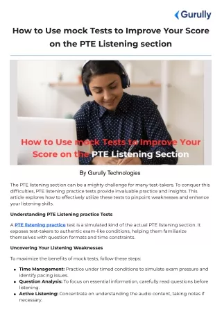 How to Use mock Tests to Improve Your Score on the PTE Listening section