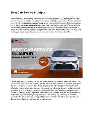Cab Service in Jaipur for One Day