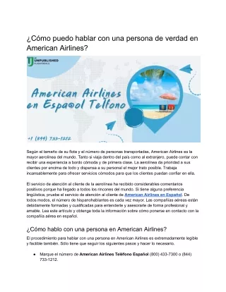 ¿Cómo puedo hablar con una persona de verdad en American Airlines