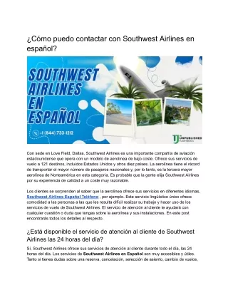 ¿Cómo puedo contactar con Southwest Airlines en español