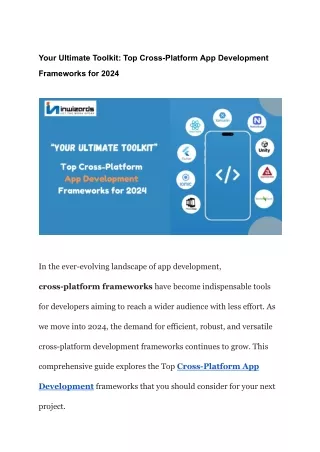 Your Ultimate Toolkit_ Top Cross-Platform App Development Frameworks for 2024