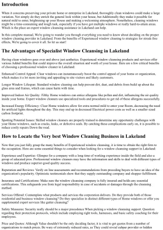 Selecting the Suitable Window Cleaning Service in Lakeland: A How-To Guide