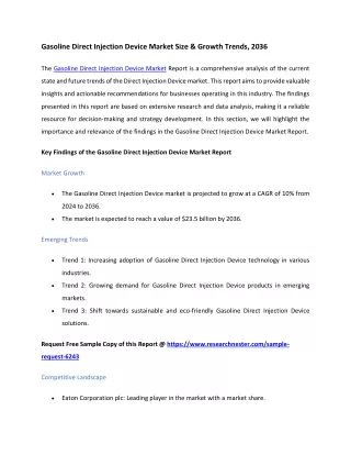Gasoline Direct Injection Device Market