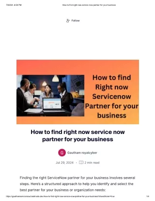 How to find right servicenow partner for your business