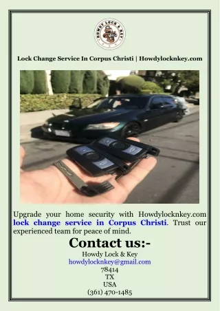 Lock Change Service In Corpus Christi  Howdylocknkey.com