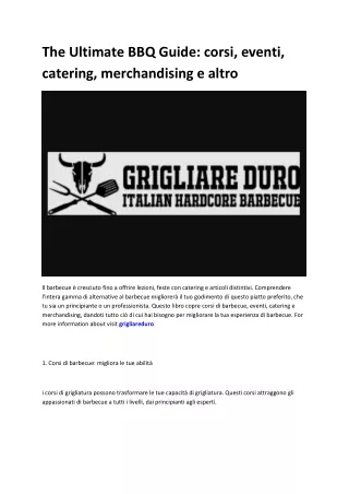 Grigliare Duro™ Italian Hardcore barbecue