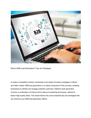 What is B2B Lead Generation? Tips and Strategies