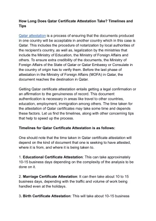 How Long Does Qatar Certificate Attestation Take- Timelines and Tips.docx