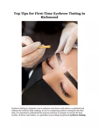 Top Tips for First-Time Eyebrow Tinting in Richmond