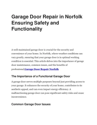 garage door repair norfolk