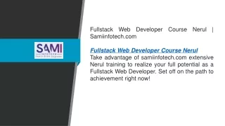 Fullstack Web Developer Course Nerul  Samiinfotech.com