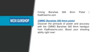 Cmmg Banshee 300 9mm Pistol  Kadfirearms.com