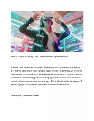 What is Augmented Reality? Top 7 Applications of Augmented Reality